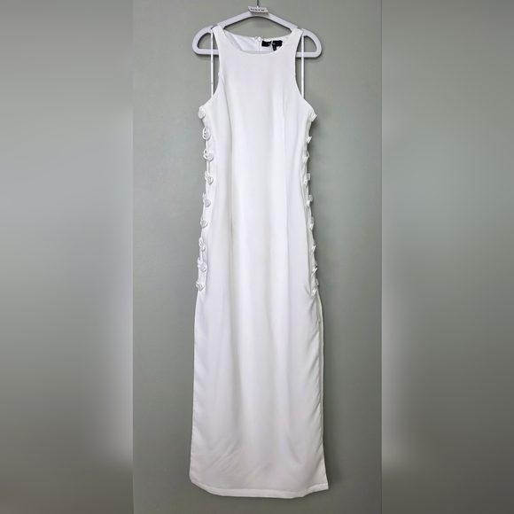 Lulus Masterfully Mod White Side Button Midi Dress, Size Small - Picture 4 of 11